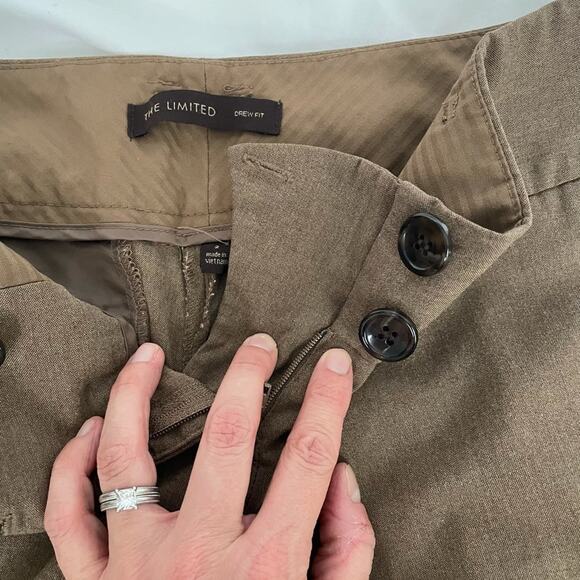 The Limited wide leg dress pants.  Size 2. Vintage Y2K. Business casual.  Khaki - Picture 3 of 4